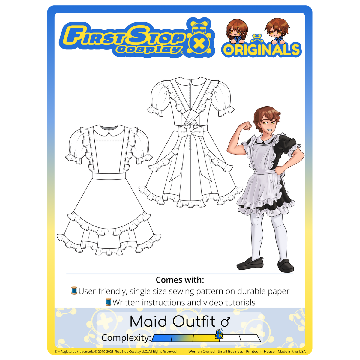 FSCO Classic Maid Outfit Sewing Pattern First Stop Cosplay FSCO Classic Maid Outfit Sewing Pattern First Stop Cosplay