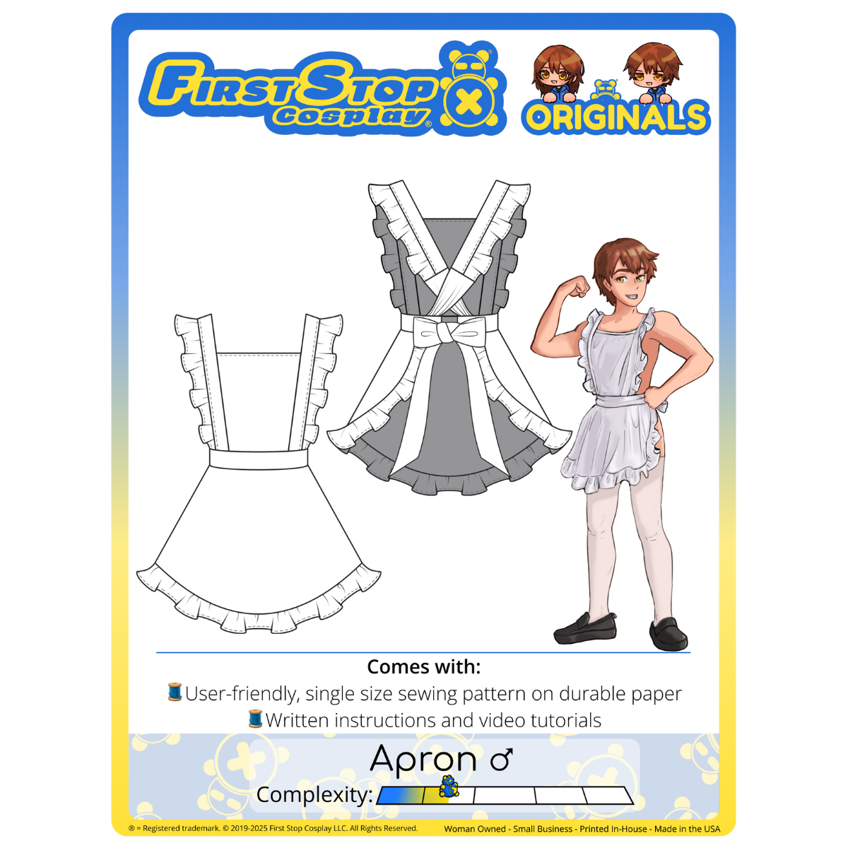 FSCO® Fun & Frilly Apron ♂ Sewing Pattern – First Stop Cosplay