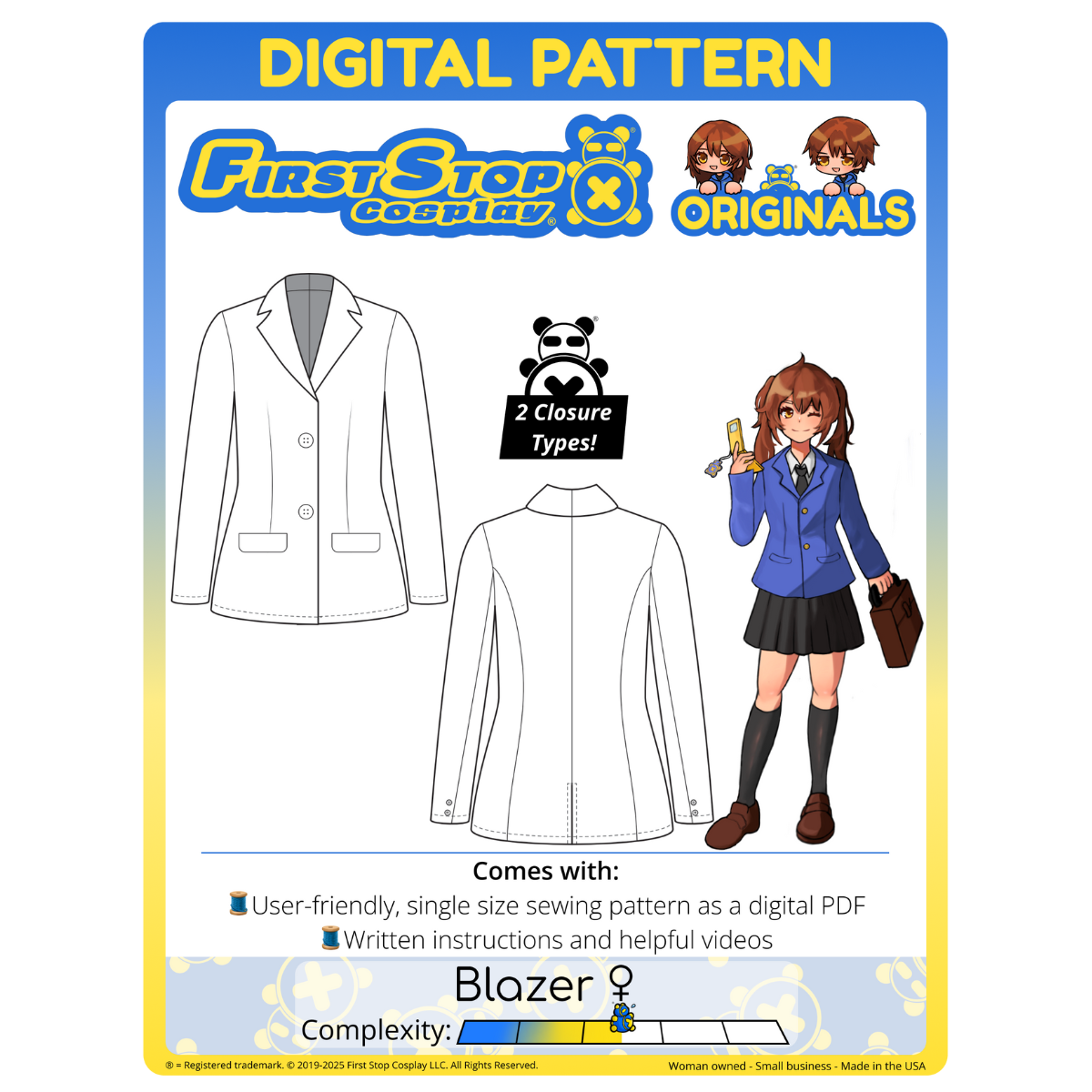 FSCO® DIGITAL Smart & Sleek Blazer ♀ Sewing Pattern
