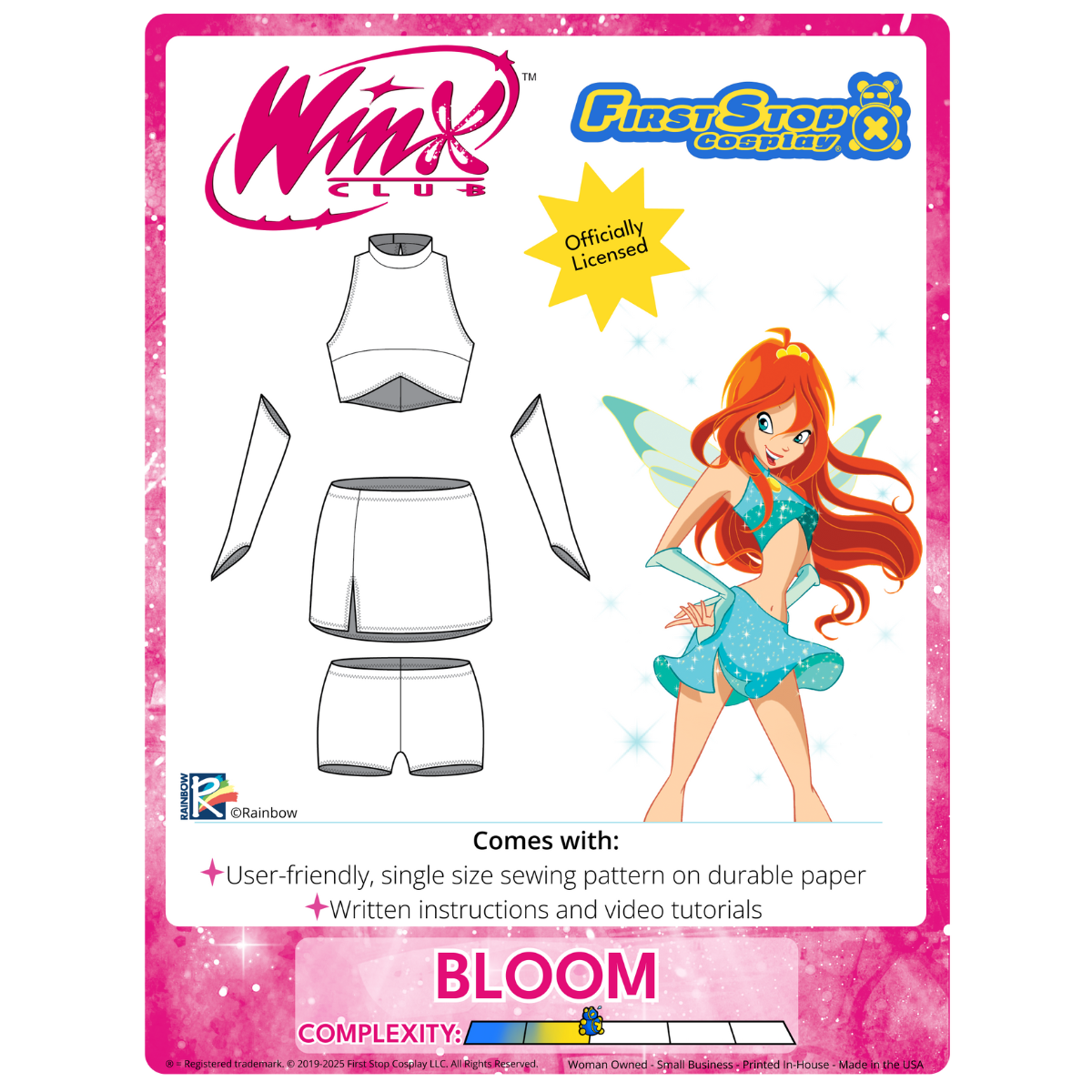 Winx Club Bloom Sewing Pattern First Stop Cosplay Winx Club Bloom Sewing Pattern First Stop Cosplay