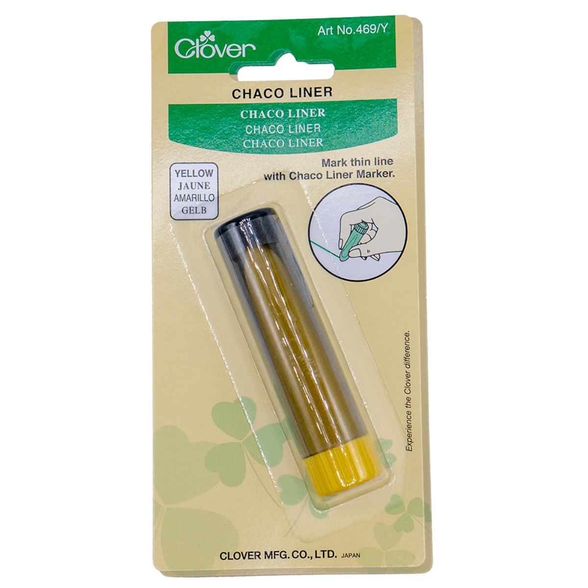 Image of the yellow Clover Chaco Liner inside its packaging.