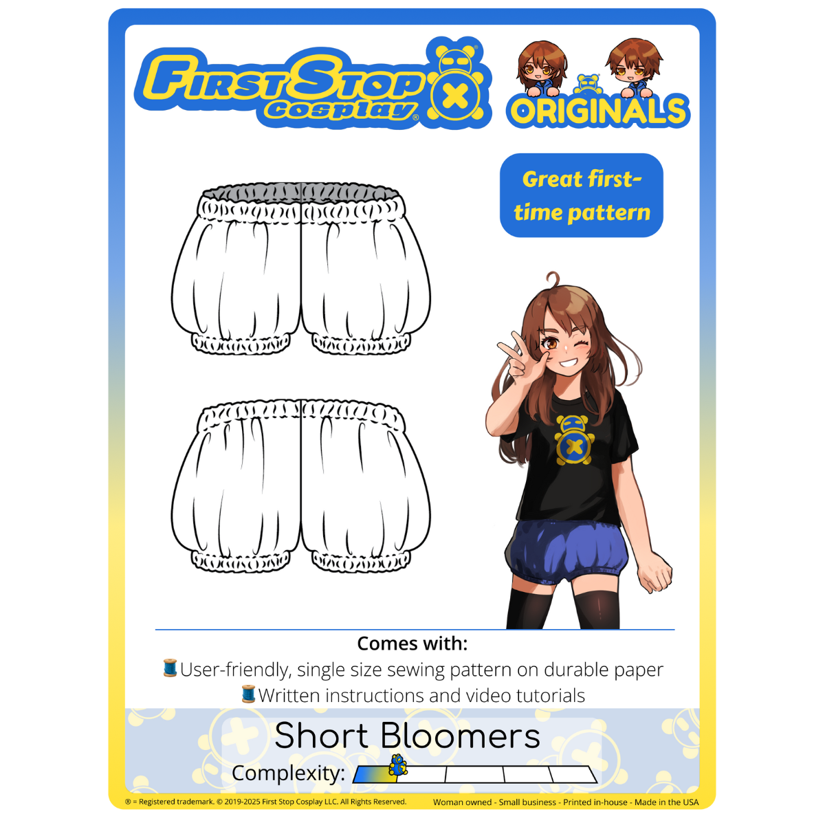 FSCO® Poofy Short Bloomers Sewing Pattern