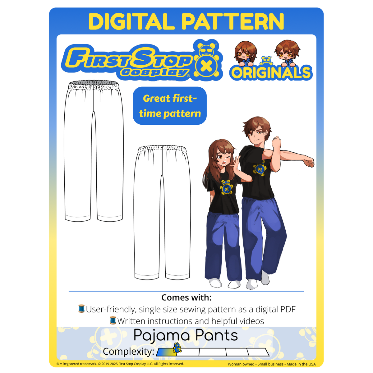 FSCO® DIGITAL Cozy Pajama Pants Sewing Pattern