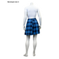 A photo of the back view of our female mannequin in the completed Pleated Skirt (size C).