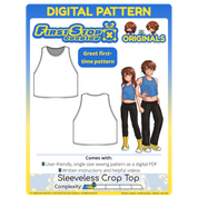 FSCO® DIGITAL Casual Sleeveless Crop Top Sewing Pattern