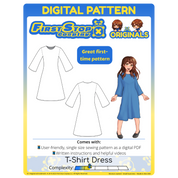 FSCO® DIGITAL Relaxed Fit T-Shirt Dress Sewing Pattern