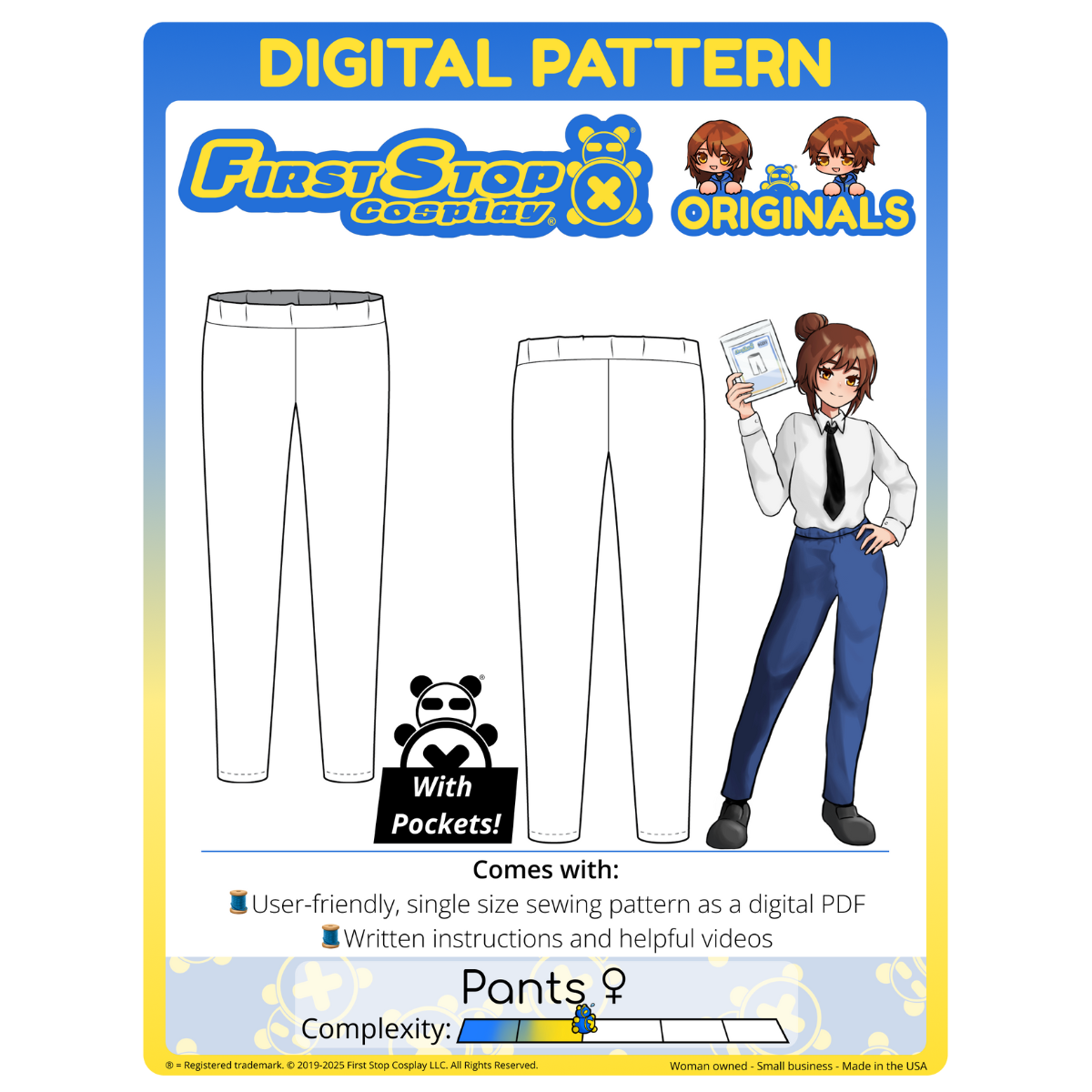 First Stop FSCO® DIGITAL Smart Silhouette Pants ♀ Sewing Pattern – First Stop Cosplay