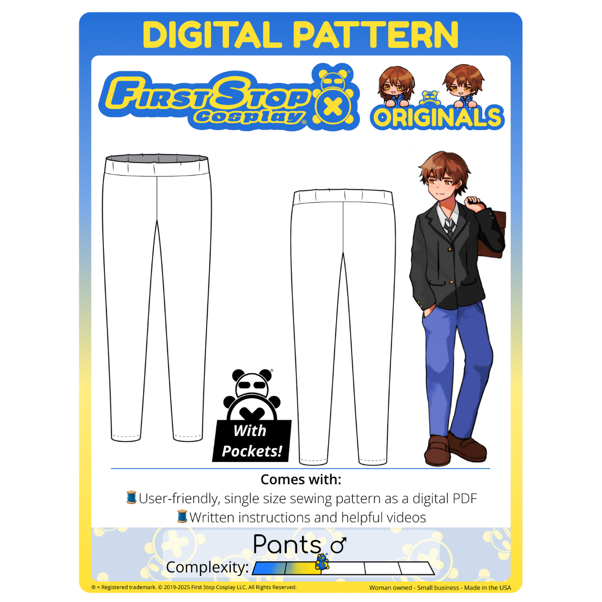 FSCO® DIGITAL Smart Silhouette Pants ♂ Sewing Pattern