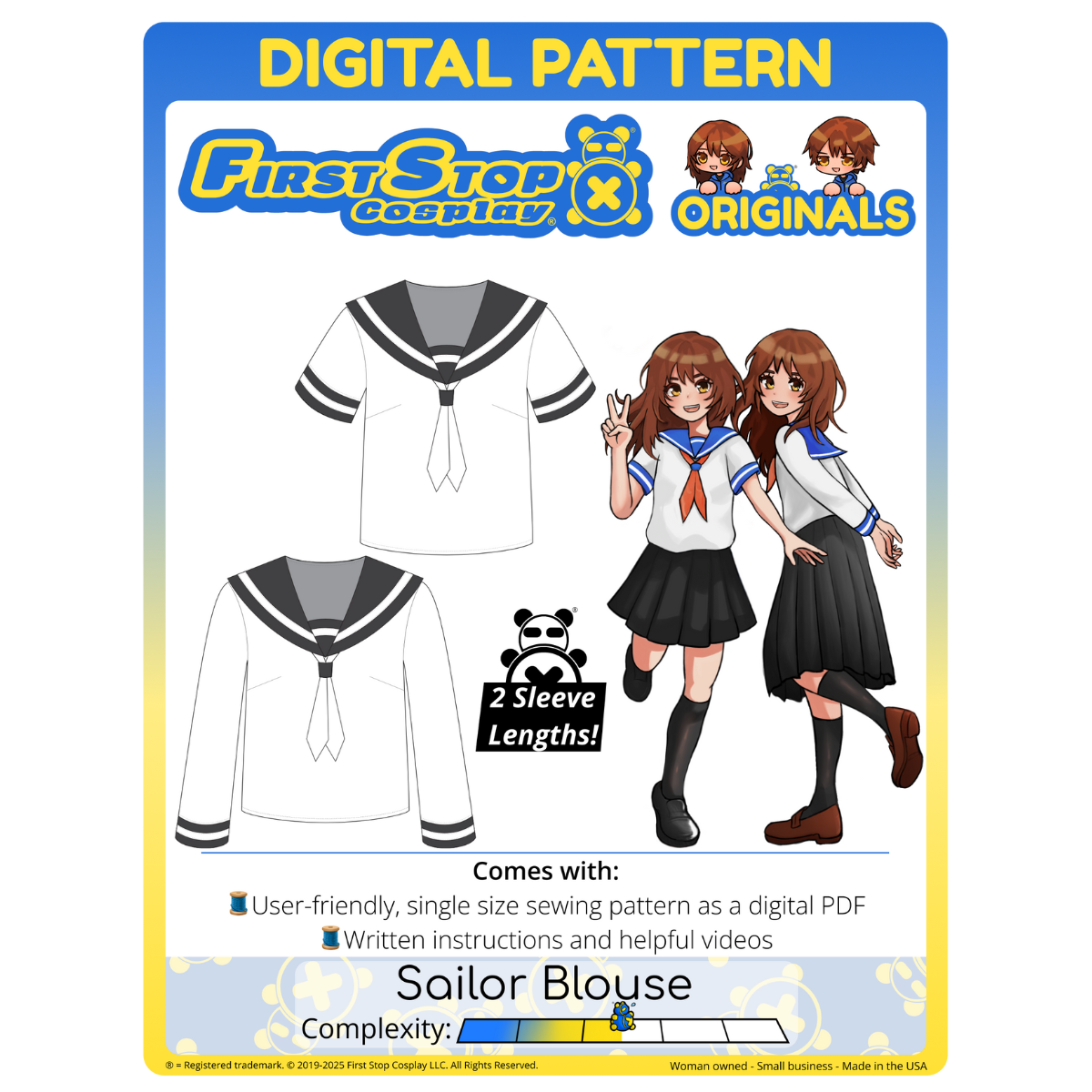 FSCO® DIGITAL Iconic Sailor Blouse Sewing Pattern – First Stop Cosplay