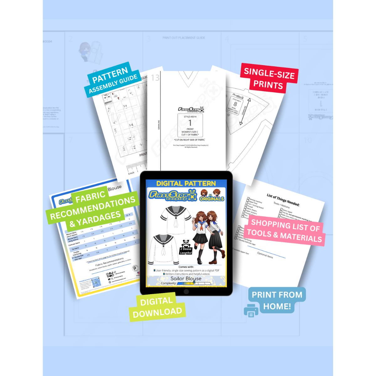 FSCO® DIGITAL Iconic Sailor Blouse Sewing Pattern
