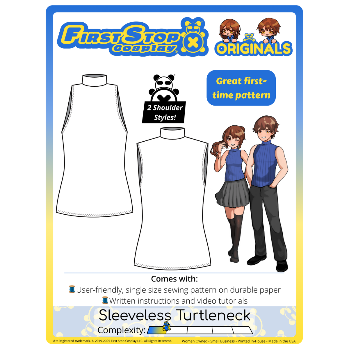 FSCO® Versatile Sleeveless Turtleneck Sewing Pattern