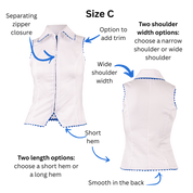FSCO® DIGITAL Customizable Zip-Up Sleeveless Collared Shirt Sewing Pattern