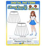 FSCO® DIGITAL Pleated Mini Skirt Sewing Pattern