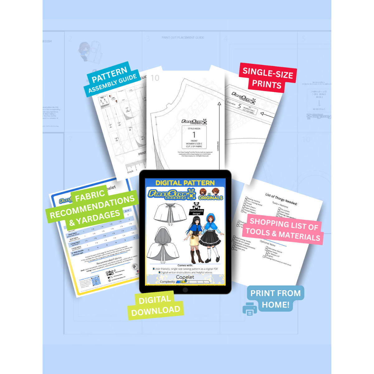 FSCO® DIGITAL Customizable Capelet Sewing Pattern