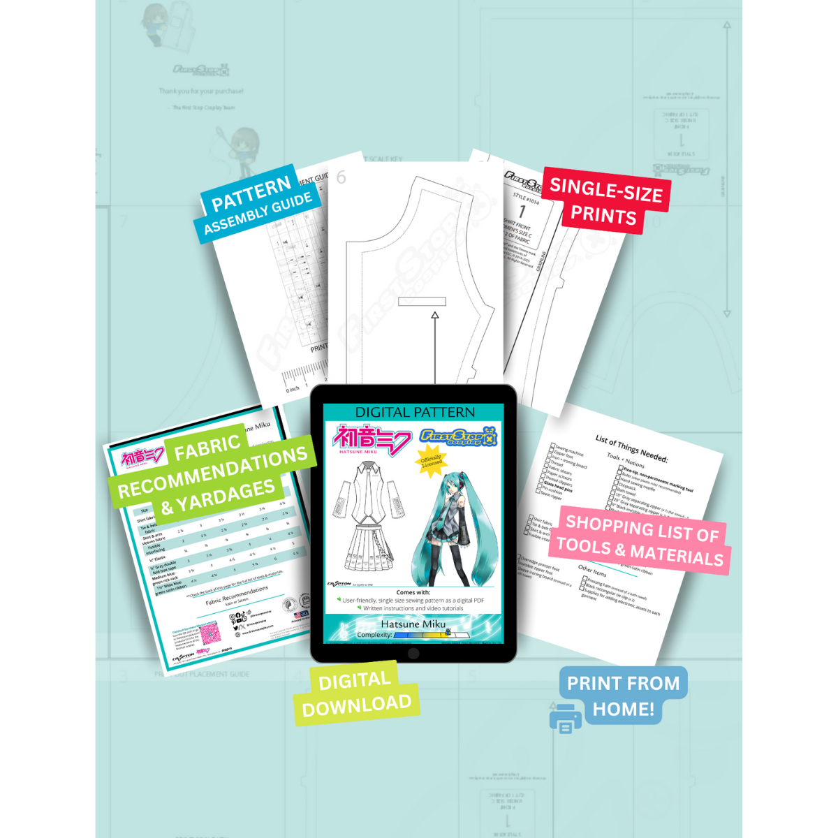 Hatsune Miku DIGITAL Sewing Pattern
