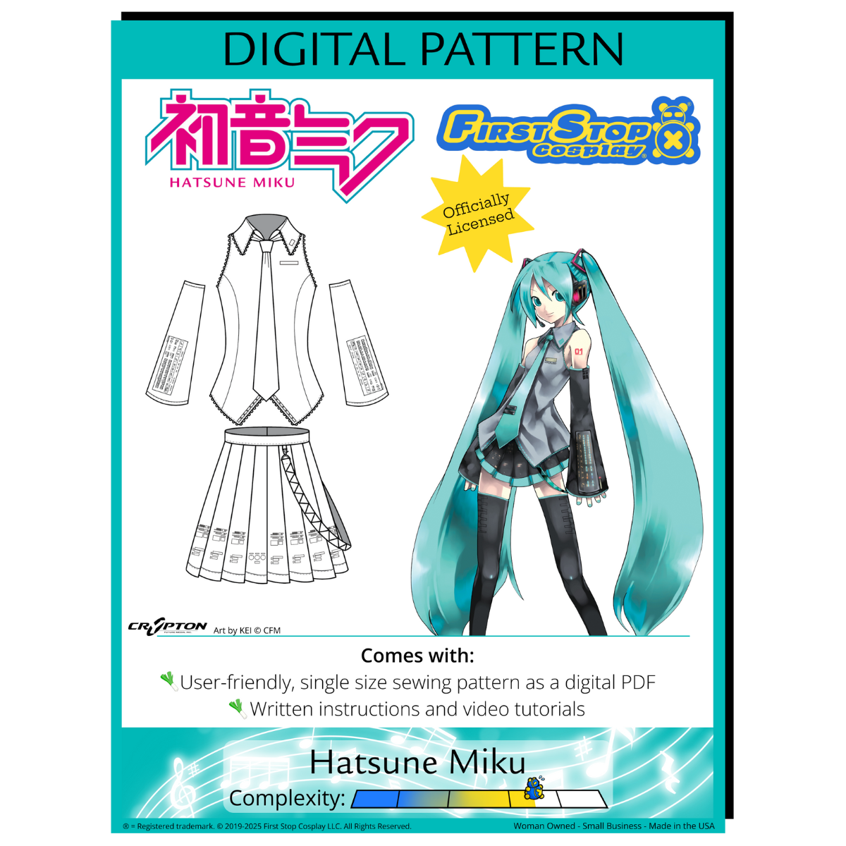 Hatsune Miku DIGITAL Sewing Pattern