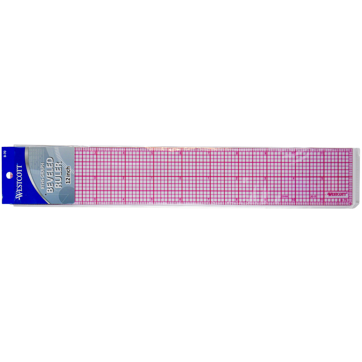 C-Thru B-60 Beveled Transparent Ruler – 12-Inch, 8ths Markings, Clear Plastic, For Drafting, Art, School, Office