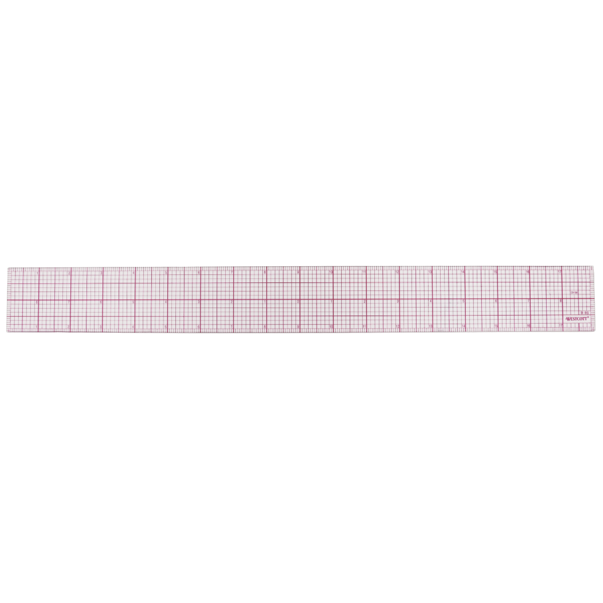 18" Westcott Beveled Plastic Ruler