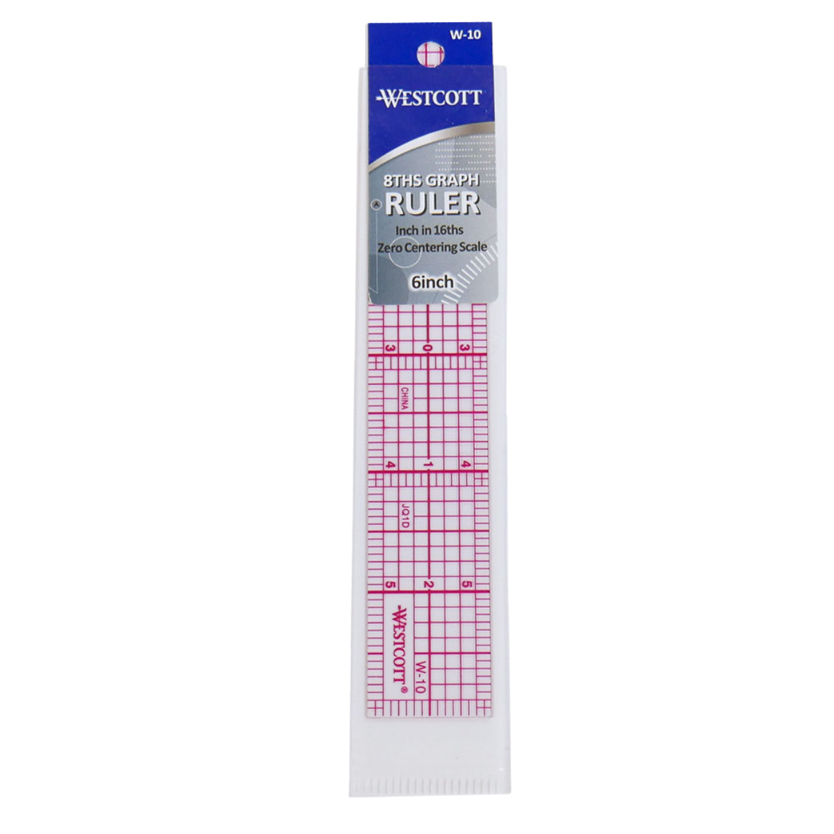 Image of the Westcott 6" beveled ruler in its packaging.