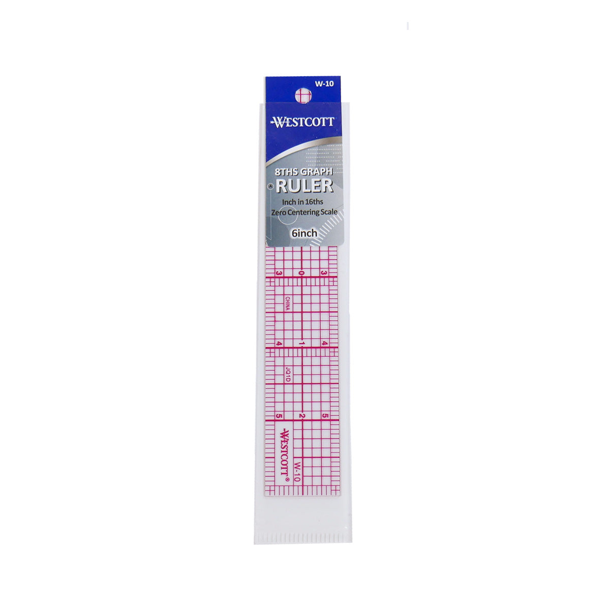 A beveled 8ths graph 6" ruler by Westcott still in packaging.