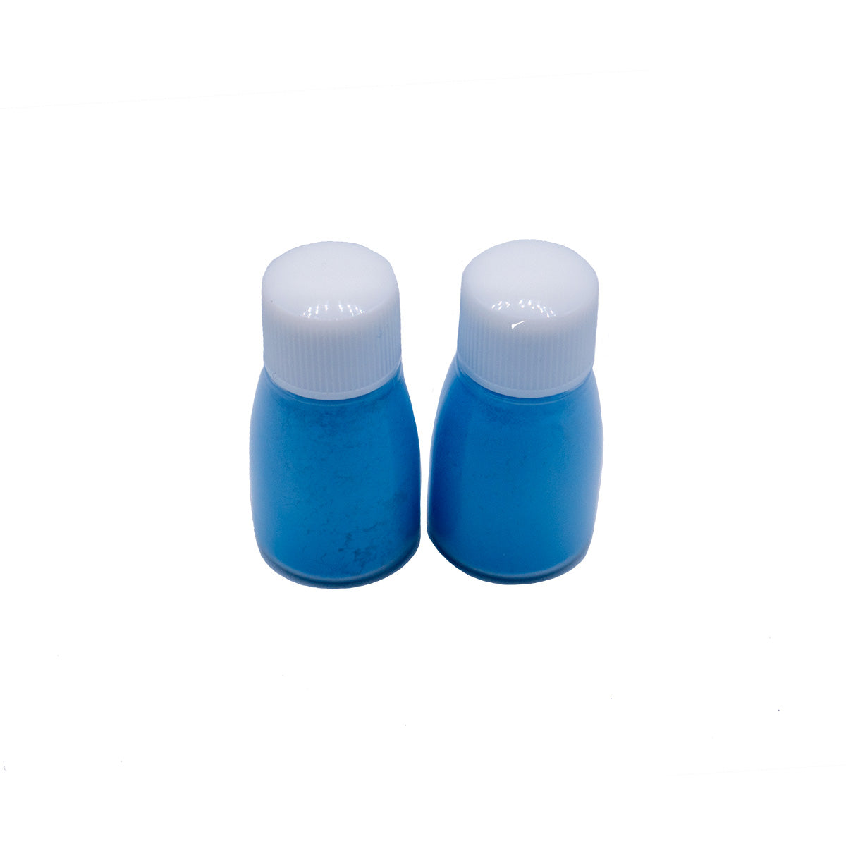 Two blue bottles of the Chalk Liner Refill outside of its package.